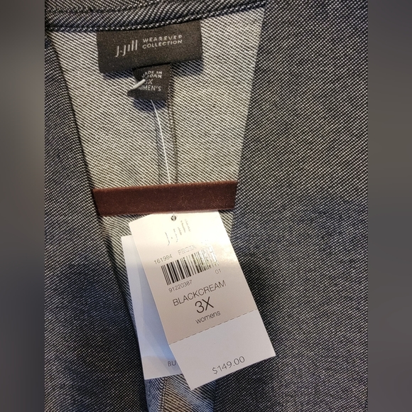 NWT  JJill Wearever Jacket / Blazer Black Cream Sz XL - Picture 3 of 6